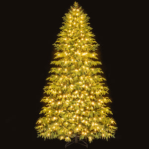 Artificial Christmas Tree with LED Lights and PVC Mixed Branch Tips-8 Feet