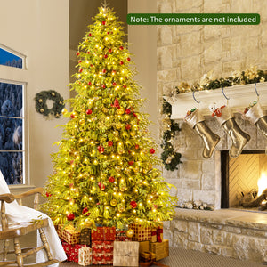 Artificial Christmas Tree with LED Lights and PVC Mixed Branch Tips-8 Feet