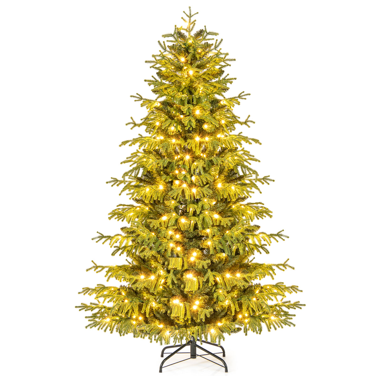 Artificial Christmas Tree with LED Lights and PVC Mixed Branch Tips-6