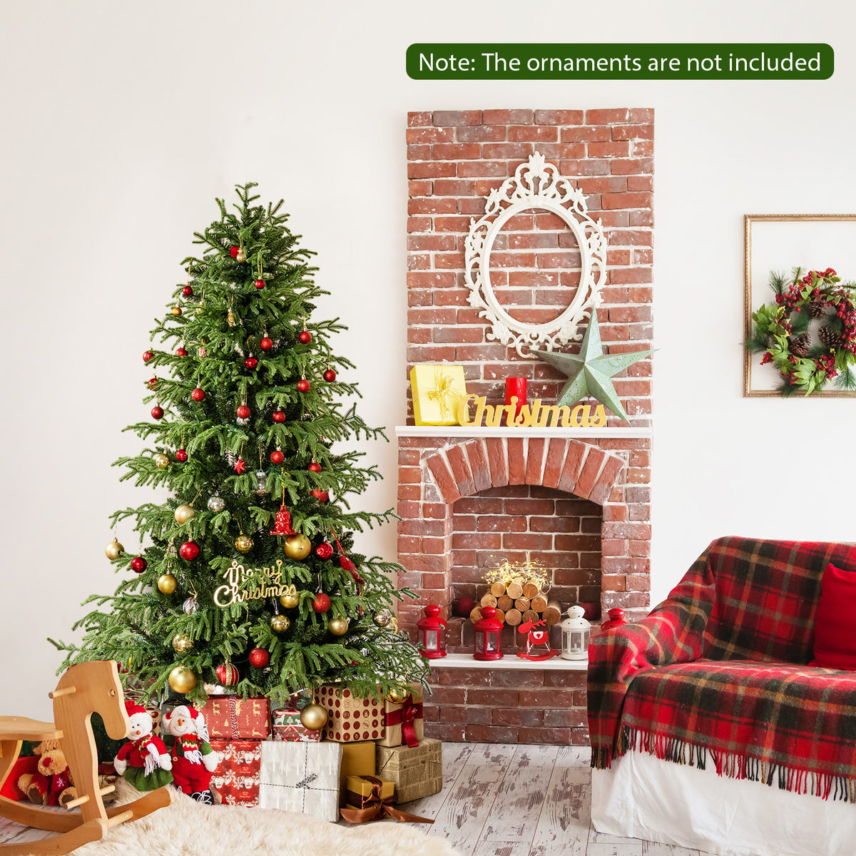 Artificial Christmas Tree with LED Lights and PVC Mixed Branch Tips-6