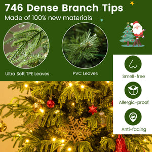 Artificial Christmas Tree with LED Lights and PVC Mixed Branch Tips-6