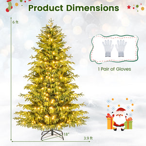 Artificial Christmas Tree with LED Lights and PVC Mixed Branch Tips-6