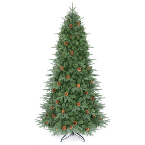 Artificial Christmas Tree with LED Lights and Pine Cones-7'