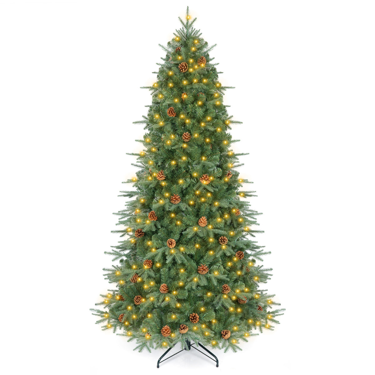 Artificial Christmas Tree with LED Lights and Pine Cones-7'