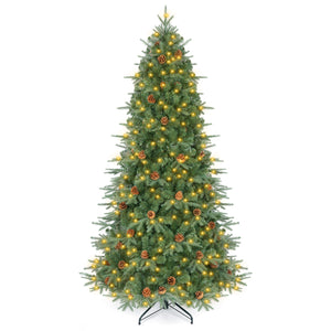 Artificial Christmas Tree with LED Lights and Pine Cones-7'