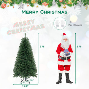 6/7/8 FT Artificial Christmas Tree with 568/830/1182 Branch Tips and 200/250/400 Warm White LED Lights-M