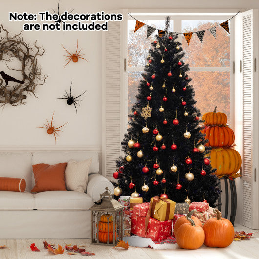 6/7/8 Feet Artificial Christmas Tree with 6 Lighting Modes and Spooky Sounds-7 ft