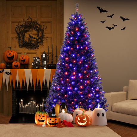6/7/8 Feet Artificial Christmas Tree with 6 Lighting Modes and Spooky Sounds-7 ft