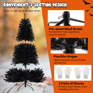 6/7/8 Feet Artificial Christmas Tree with 6 Lighting Modes and Spooky Sounds-7 ft