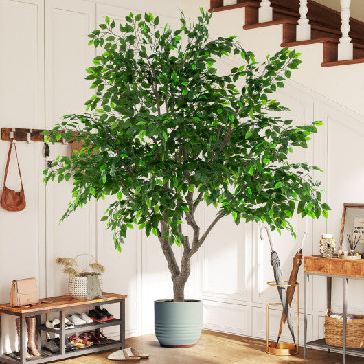8.2 FT Tall Artificial Ficus Tree Large Faux Greenery Tree with Leaves