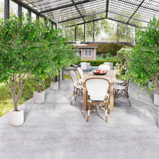 8.2 FT Tall Artificial Ficus Tree Large Faux Greenery Tree with Leaves