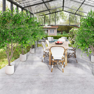 8.2 FT Tall Artificial Ficus Tree Large Faux Greenery Tree with Leaves