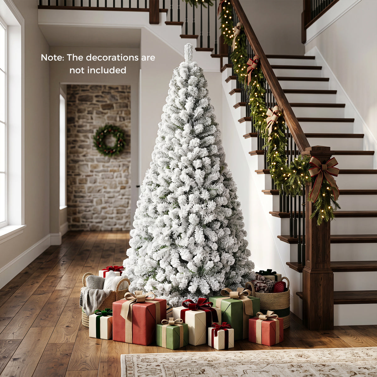 Artificial Snow-Flocked Christmas Tree with Branch Tips-6 ft
