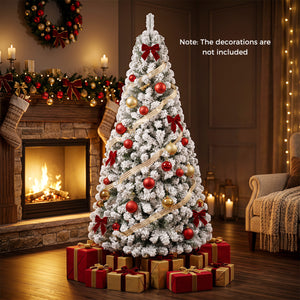 Artificial Snow-Flocked Christmas Tree with Branch Tips-6 ft