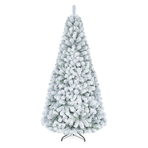 Artificial Snow-Flocked Christmas Tree with Branch Tips-6 ft