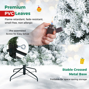 Artificial Snow-Flocked Christmas Tree with Branch Tips-6 ft