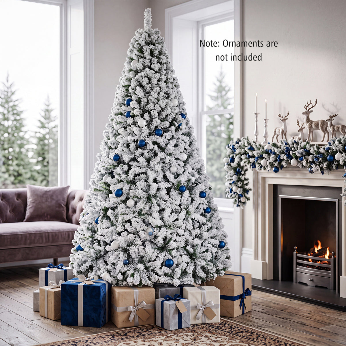 Artificial Snow-Flocked Christmas Tree with Branch Tips-XL