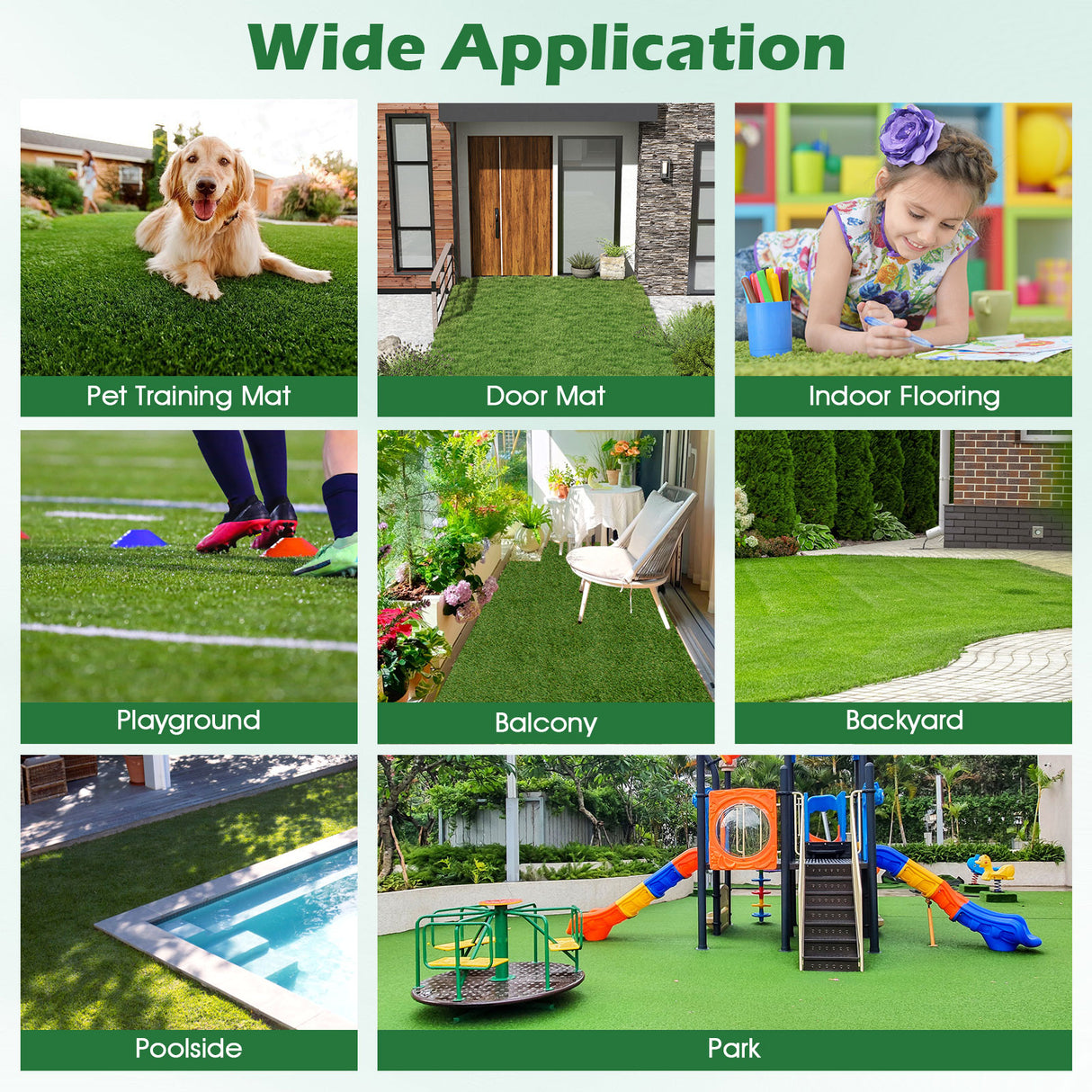 Indoor Outdoor Synthetic Turf Mat with Drainage Holes-XL
