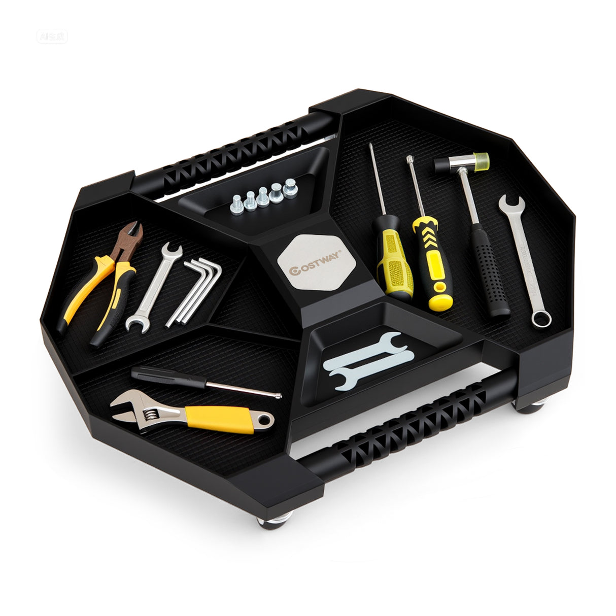 Automotive Rolling Tool Creeper with 4 Swivel Casters and 30 lbs Weight Capacity-Black