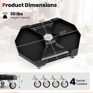 Automotive Rolling Tool Creeper with 4 Swivel Casters and 30 lbs Weight Capacity-Black