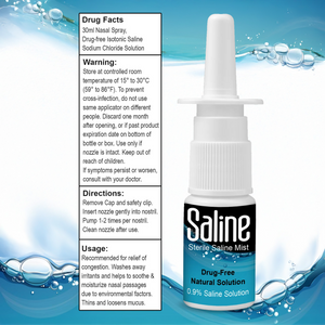 Shusher Care Saline Nasal Spray – Drug-Free, Preservative-Free Congestion Relief for Babies & Family