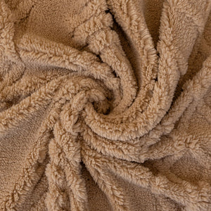 Plush Fleece Sofa Cover with 3D Cable Knit Texture Soft Cozy Warm Sofa Throw Blanket