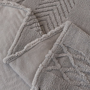 Plush Fleece Sofa Cover with 3D Cable Knit Texture Soft Cozy Warm Sofa Throw Blanket