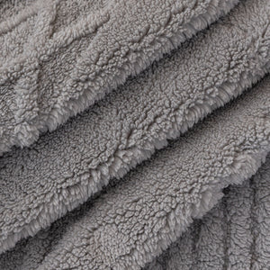 Plush Fleece Sofa Cover with 3D Cable Knit Texture Soft Cozy Warm Sofa Throw Blanket