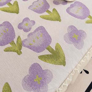 Ruffled Sweet Floral Sofa Cover with Skirt, Soft and Decorative Couch Throw Cover