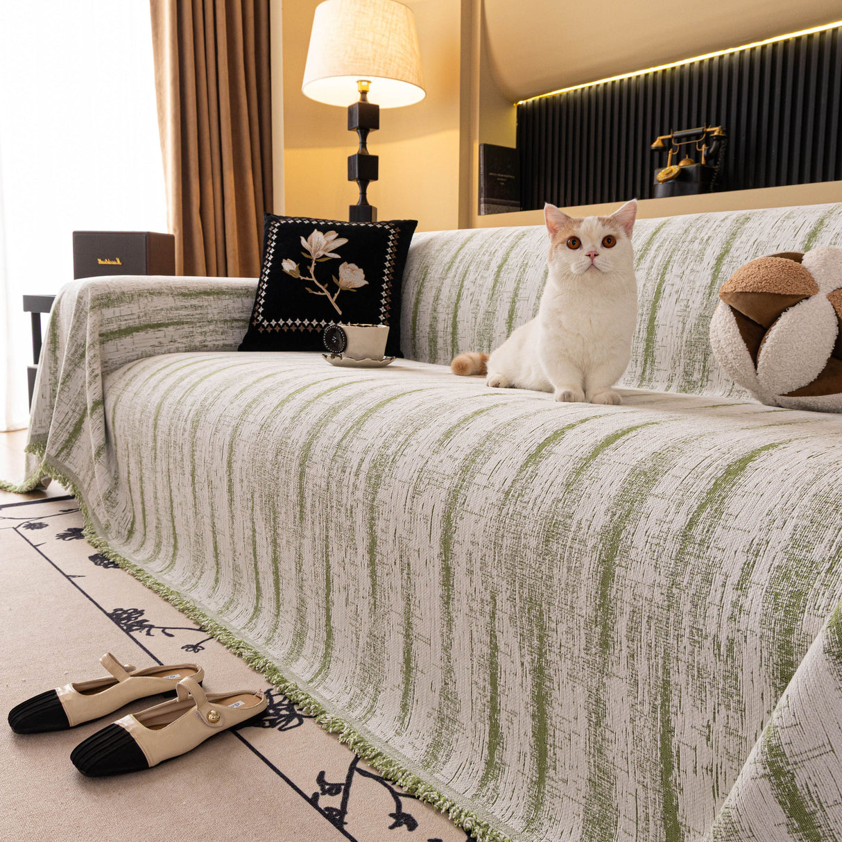 Chenille Oversized Throws for Couches, Washable and Durable Sofa Slipcover for Pets