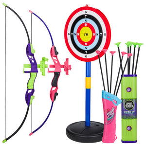 Contixo Kids Bow and Arrow Archery Set - Outdoor Toy, Safe Suction Cup Arrows, Ages 6-13 - Pink by Contixo
