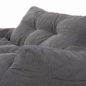 2-Person Bean Bag Sofa Chair, 63" Wide Corduroy with Memory Foam