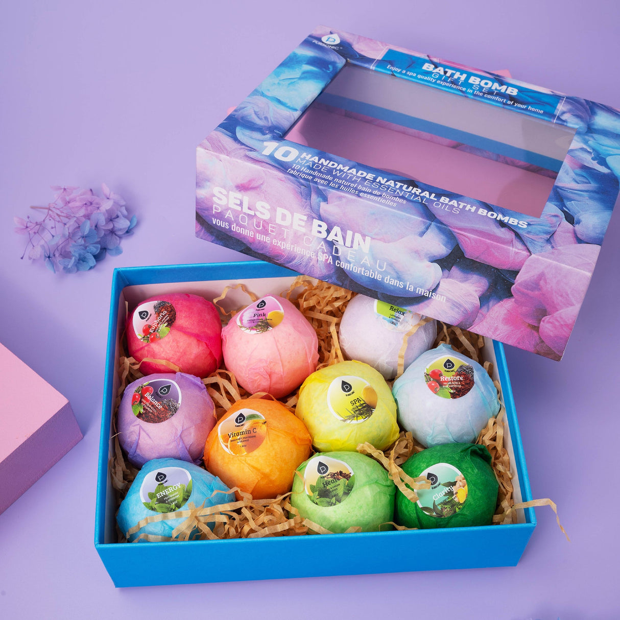 10 Pcs of Handmade, Natural and Organic Bath Bombs by Pursonic