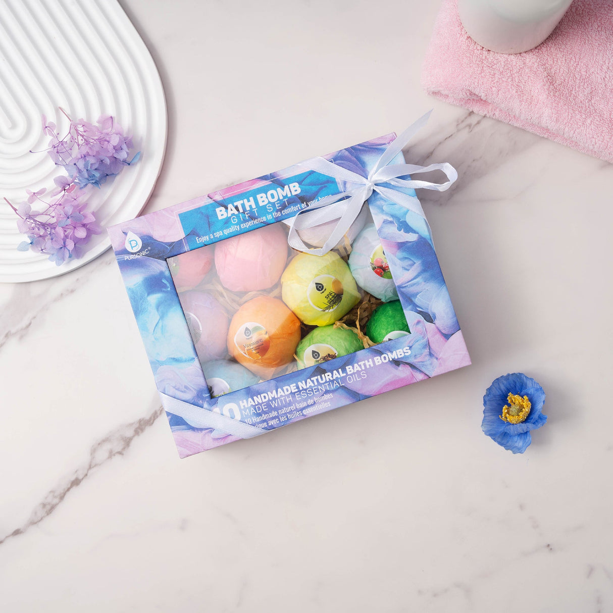 10 Pcs of Handmade, Natural and Organic Bath Bombs by Pursonic