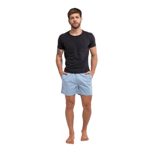 BLUE COTTON STRETCH SHORTS