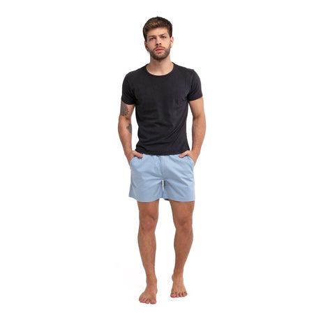 BLUE COTTON STRETCH SHORTS