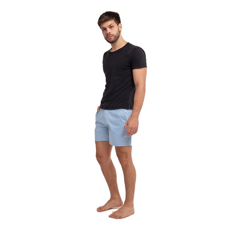 BLUE COTTON STRETCH SHORTS