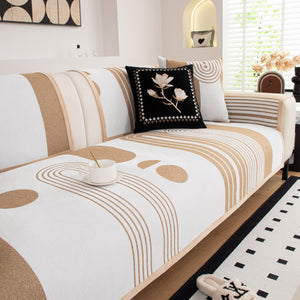 Modern Geometric Sofa Cover - Thick Woven, Pet Friendly, Stylish Couch Protector