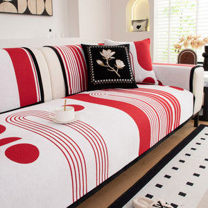 Modern Geometric Sofa Cover - Thick Woven, Pet Friendly, Stylish Couch Protector