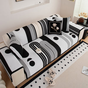 Modern Geometric Sofa Cover - Thick Woven, Pet Friendly, Stylish Couch Protector