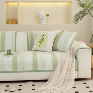 Striped Non-Slip Cooling Couch Cover, Summer Couch Pads for Seat Back Armrest