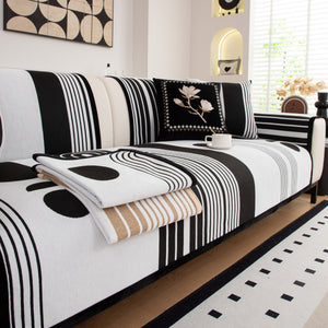 Modern Geometric Sofa Cover - Thick Woven, Pet Friendly, Stylish Couch Protector