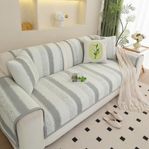 Striped Non-Slip Cooling Couch Cover, Summer Couch Pads for Seat Back Armrest