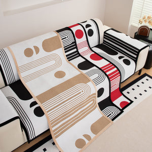 Modern Geometric Sofa Cover - Thick Woven, Pet Friendly, Stylish Couch Protector