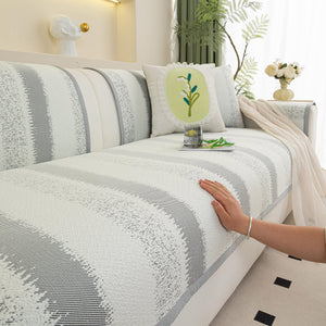 Striped Non-Slip Cooling Couch Cover, Summer Couch Pads for Seat Back Armrest