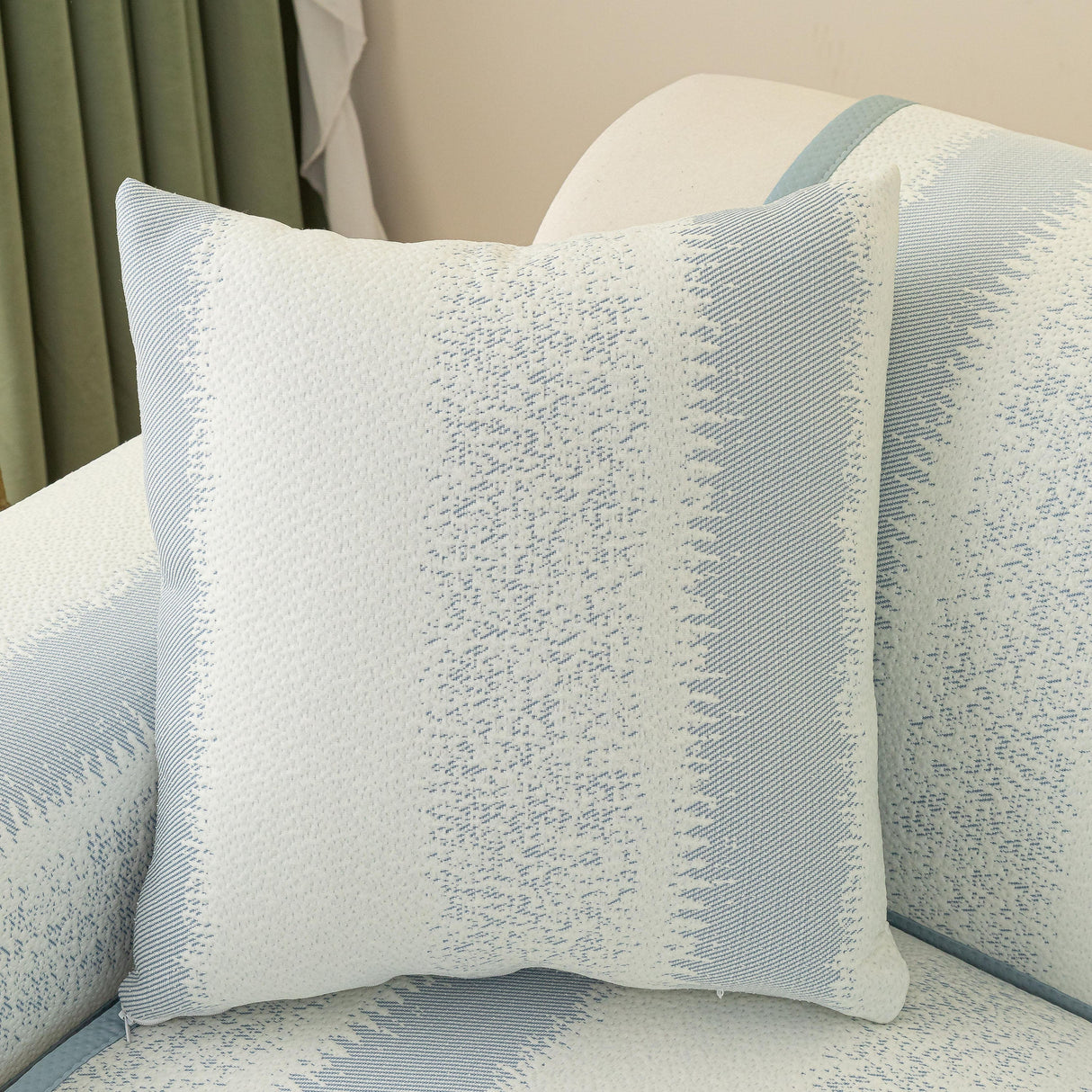 Striped Non-Slip Cooling Couch Cover, Summer Couch Pads for Seat Back Armrest