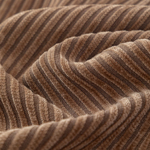 Textured Striped Cozy Couch Cover Throw Blanket with Pom Pom Trim for Sectional Sofa