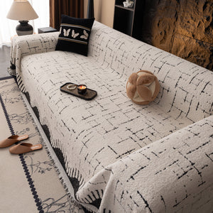 Chenille Sofa Cover Throw Blanket Woven Textured Decorative Furniture Slipcover