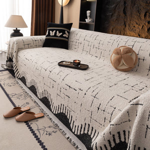 Chenille Sofa Cover Throw Blanket Woven Textured Decorative Furniture Slipcover