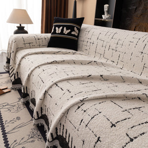 Chenille Sofa Cover Throw Blanket Woven Textured Decorative Furniture Slipcover